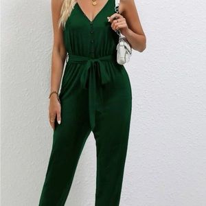 Medium green jumpsuit. soft and comfy
